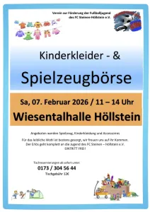 Im Februar: Große Kinderkleider- und Spielzeugbörse in Höllstein